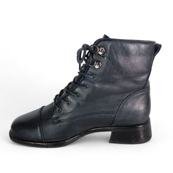 Maine Woods Spirit Vintage Lace-up Roper Style Boots Dark Navy Women's 6.5M - Picture 6 of 11